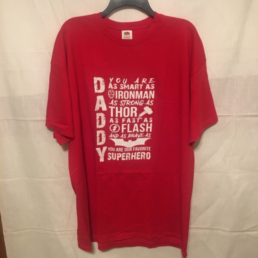 Daddy You Are Strong Superhero Men’s Pop Culture Graphic T- Shirt